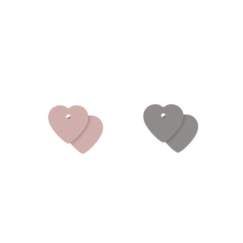Leather insert – Earrings, Light Pink / Light Grey-lesgeorgettes