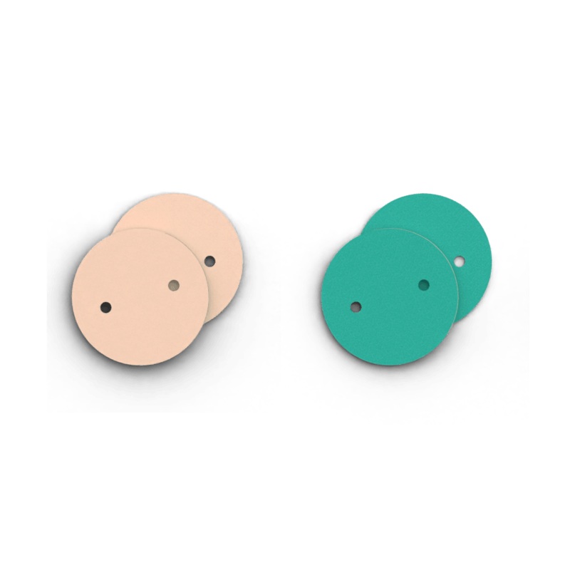 Leather insert – Earrings, Nude / Aquatic-lesgeorgettes