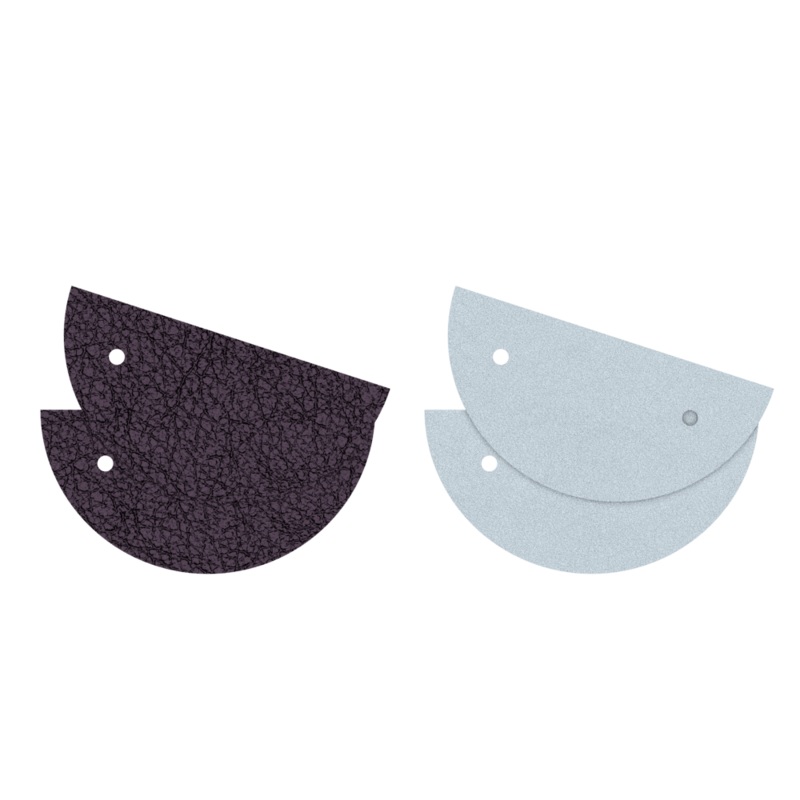 Leather insert – Earrings, Purple / Crystal Blue-lesgeorgettes