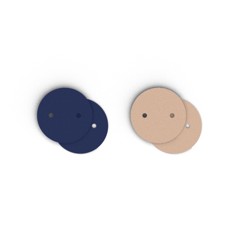 Leather insert – Earrings, Denim / White Peach-lesgeorgettes