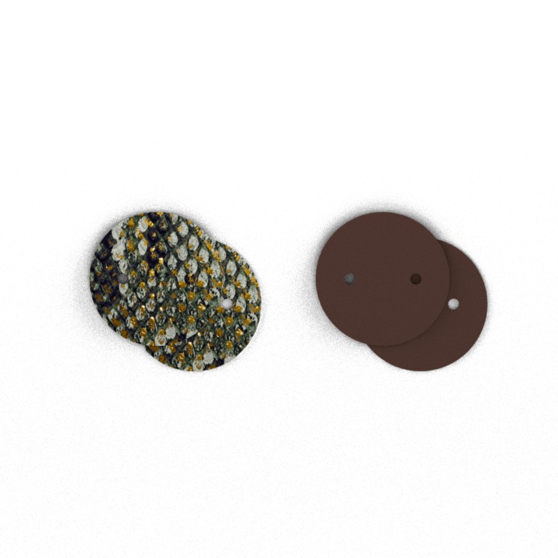 Leather insert – Earrings, Graphic Reptile / Chocolate-lesgeorgettes