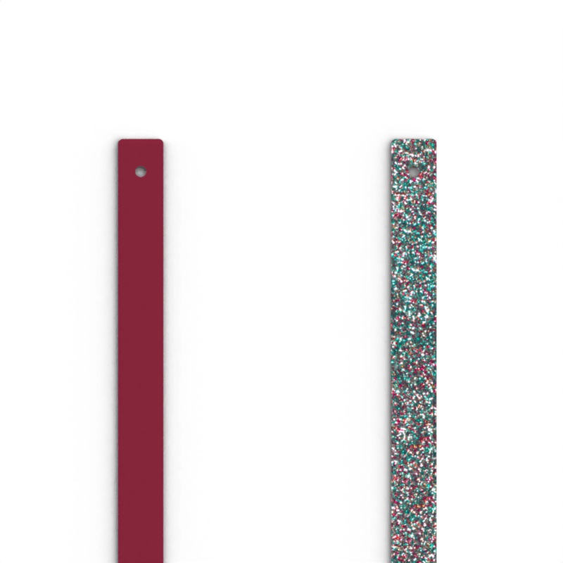 Leather insert – Bracelets, Soft Raspberry / Multicoloured Glitter-lesgeorgettes