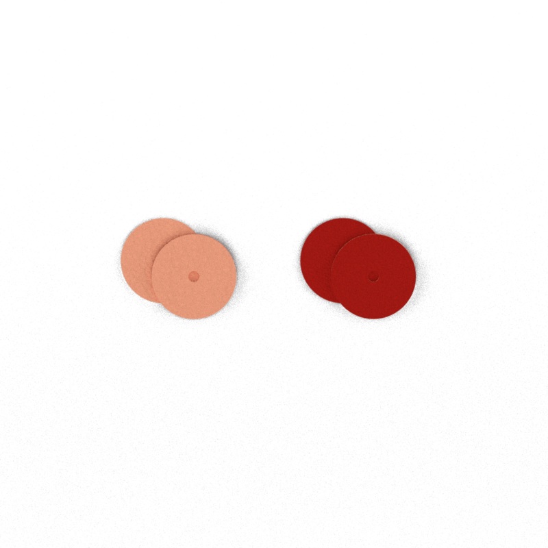 Leather insert – Earrings, Candy Floss / Tangy Red-lesgeorgettes