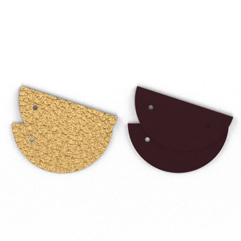 Leather insert – Earrings, Gazelle / Plum-lesgeorgettes