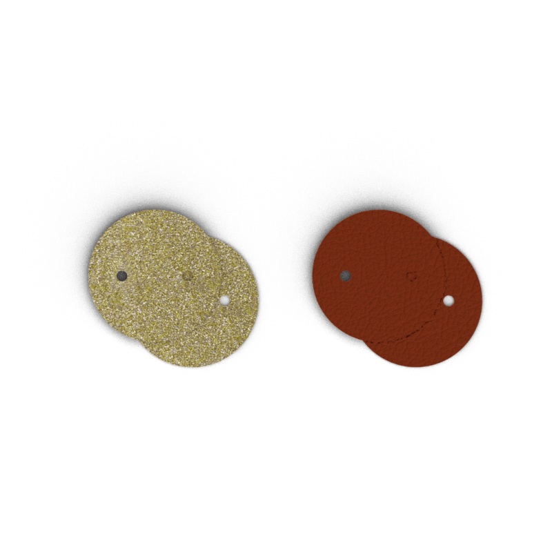 Leather insert – Earrings, Golden Wheat / Azalea-lesgeorgettes