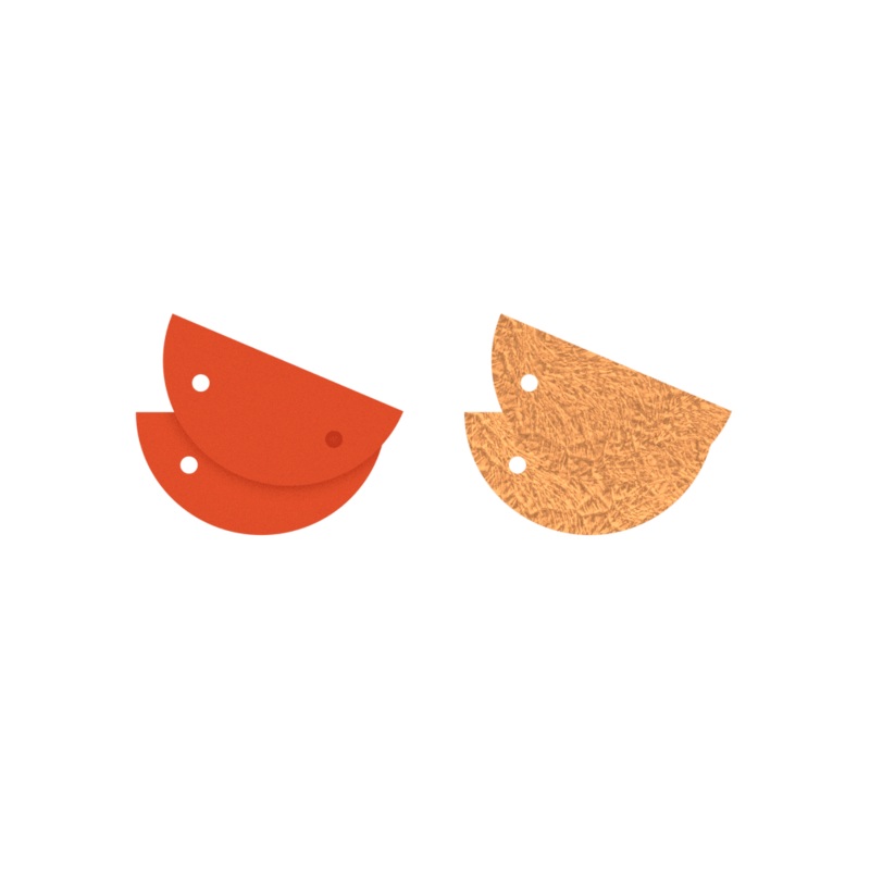 Leather insert – Earrings, Mango / Copper-lesgeorgettes