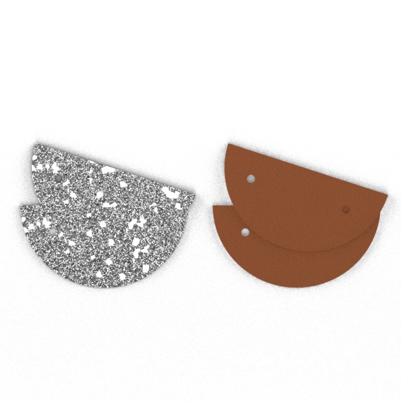 Leather Insert – Earrings, Moonlight / Sand-lesgeorgettes