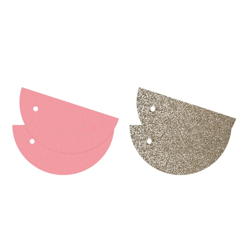 Leather insert – Earrings, Rose Seed / Radiant Glitter-lesgeorgettes