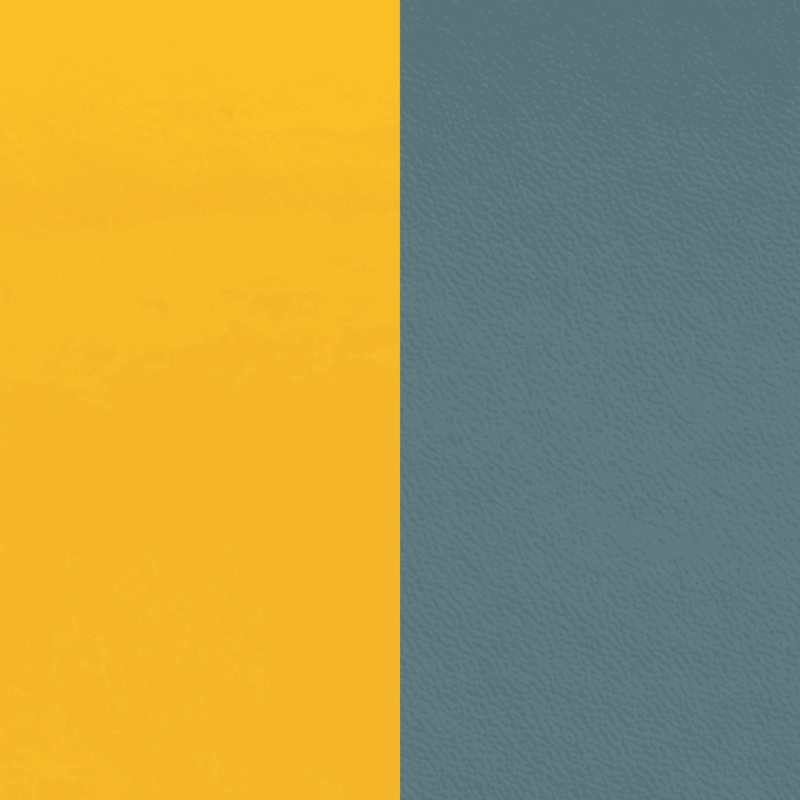 Leather insert – Necklaces, Patent Yellow / Bluestone-lesgeorgettes