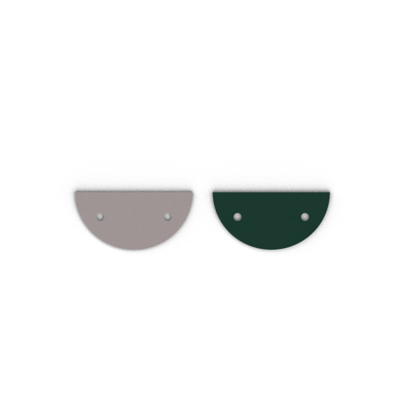 Leather insert – Necklaces, Silver / Forest Green-lesgeorgettes