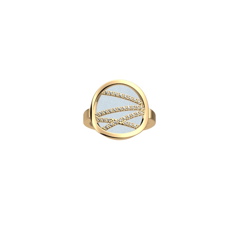 Liens ring, Crystal Blue / Disco reversible insert-lesgeorgettes