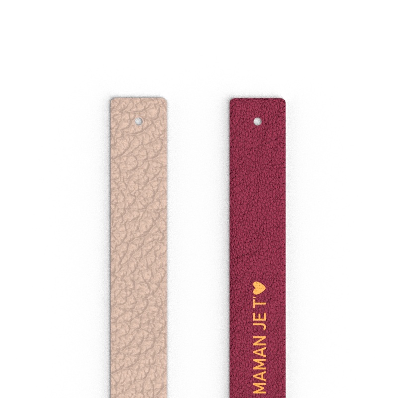 Leather insert – Bracelets, Sugared Almond / Pomegranate Gold Inscription-lesgeorgettes