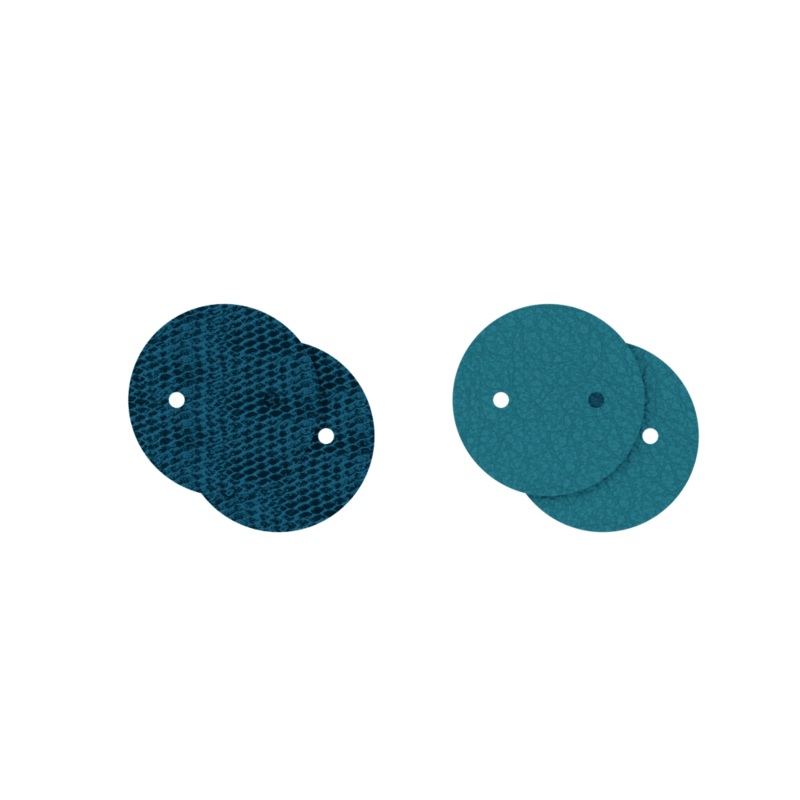 Leather insert – Earrings, Bluish Scales / Georgettes Blue-lesgeorgettes