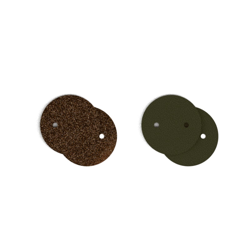 Leather insert – Earrings, Bronze Glitter / Verdigris-lesgeorgettes