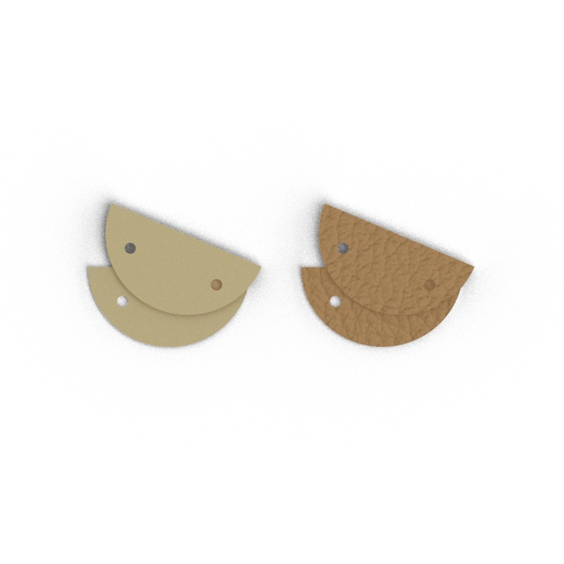 Leather insert – Earrings, Fine Sand / Caramel-lesgeorgettes