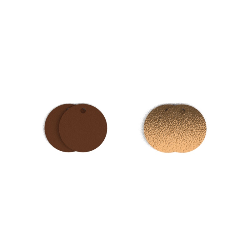 Leather insert – Earrings, Terracotta / Bronze-lesgeorgettes