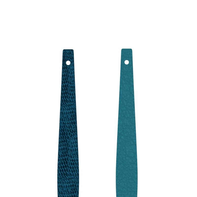 Leather insert – Flared bracelets, Bluish Scales / Georgettes Blue-lesgeorgettes