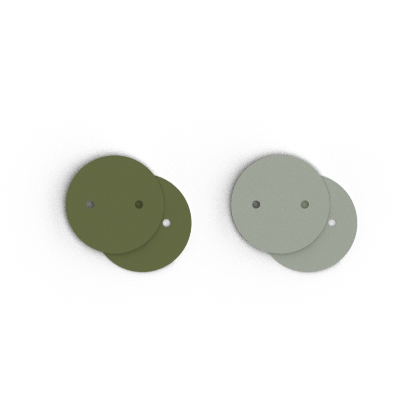 Leather insert – Earrings, Olive / Fresh Water-lesgeorgettes