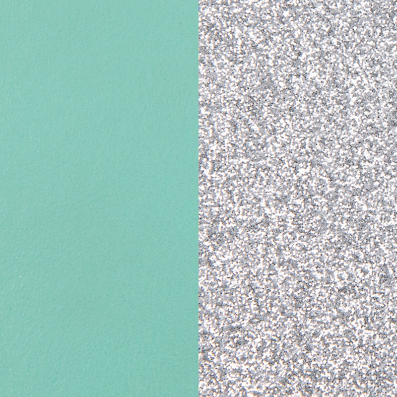 Leather insert for Les Essentielles Belt, Aqua / Silver Glitter-lesgeorgettes