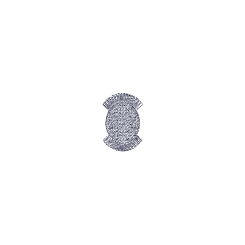 Les Prcieuses clip, 25mm, Silver finish, cubic zirconia-lesgeorgettes