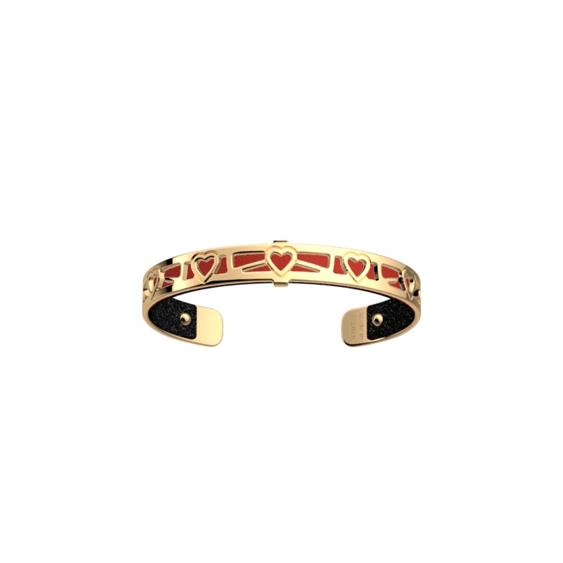Cur bracelet, Black Glitter / Red reversible insert-lesgeorgettes