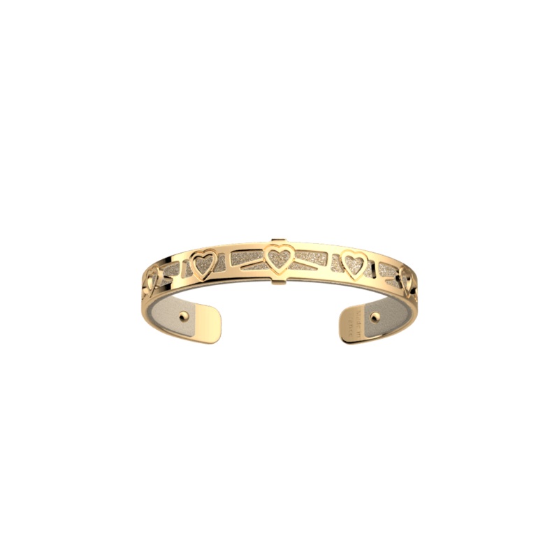 Cur bracelet, Cream / Gold Glitter reversible insert-lesgeorgettes