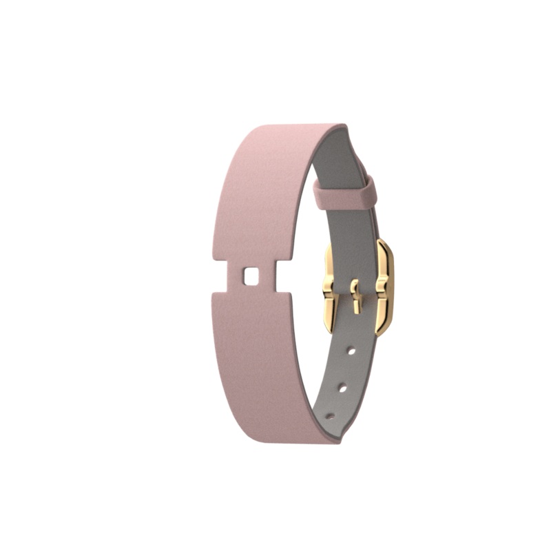 Light Pink / Light Grey Single Wrap Leather strap, Gold finish buckle-lesgeorgettes