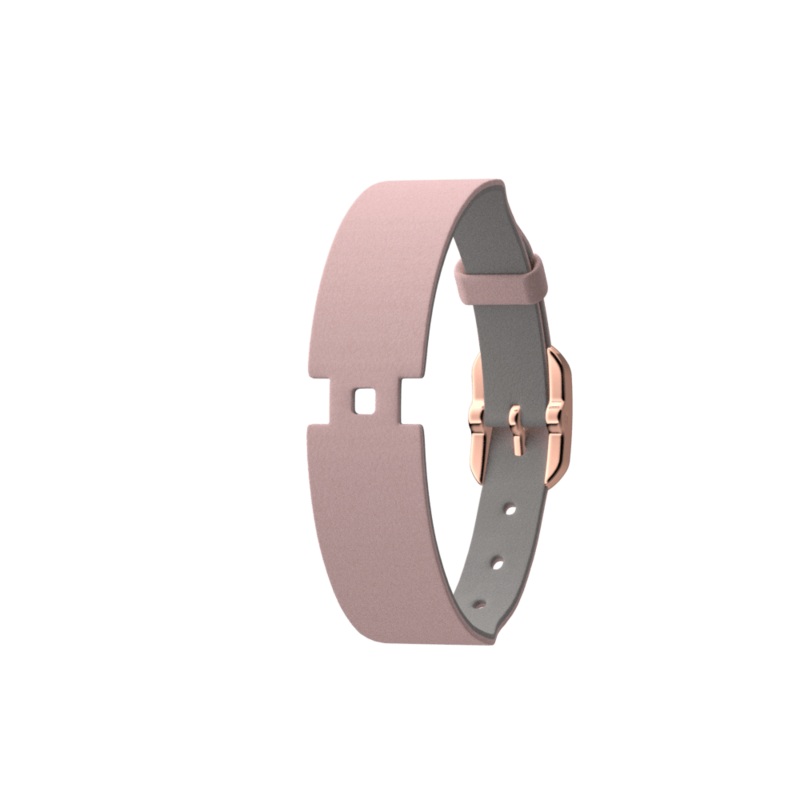 Light Pink / Light Grey Single Wrap Leather strap, Rose gold finish buckle-lesgeorgettes