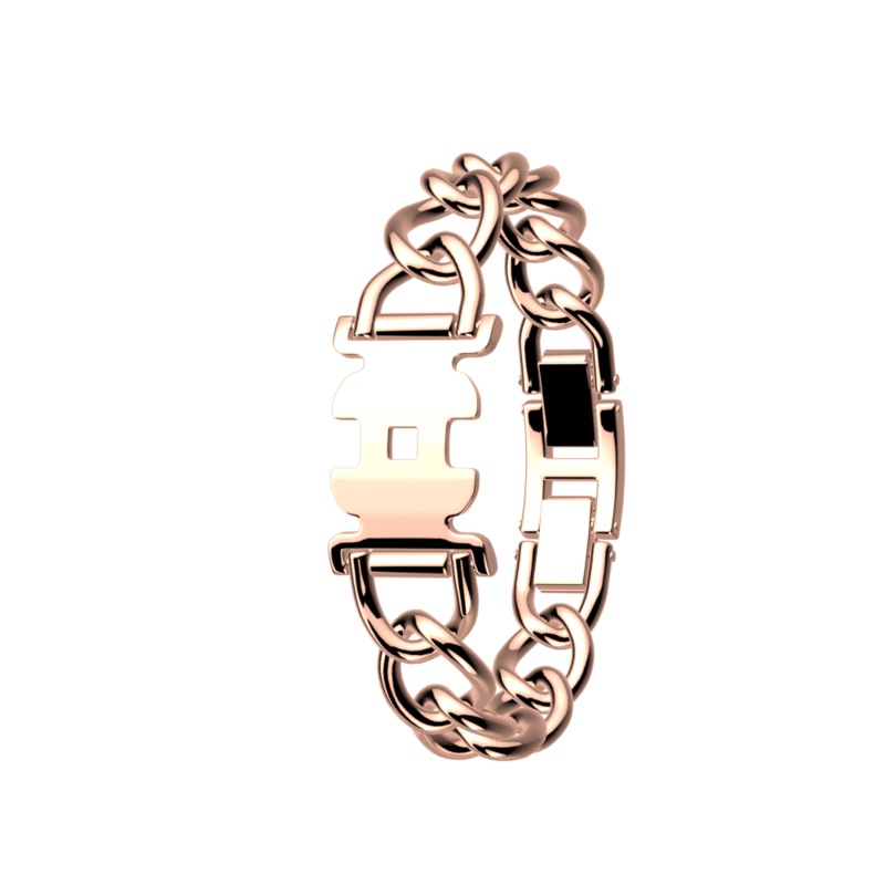 Watch strap Gourmette mesh, Rose gold finish, Rose gold finish buckle-lesgeorgettes