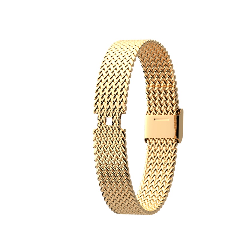 Watch strap Palmier mesh, Gold finish-lesgeorgettes