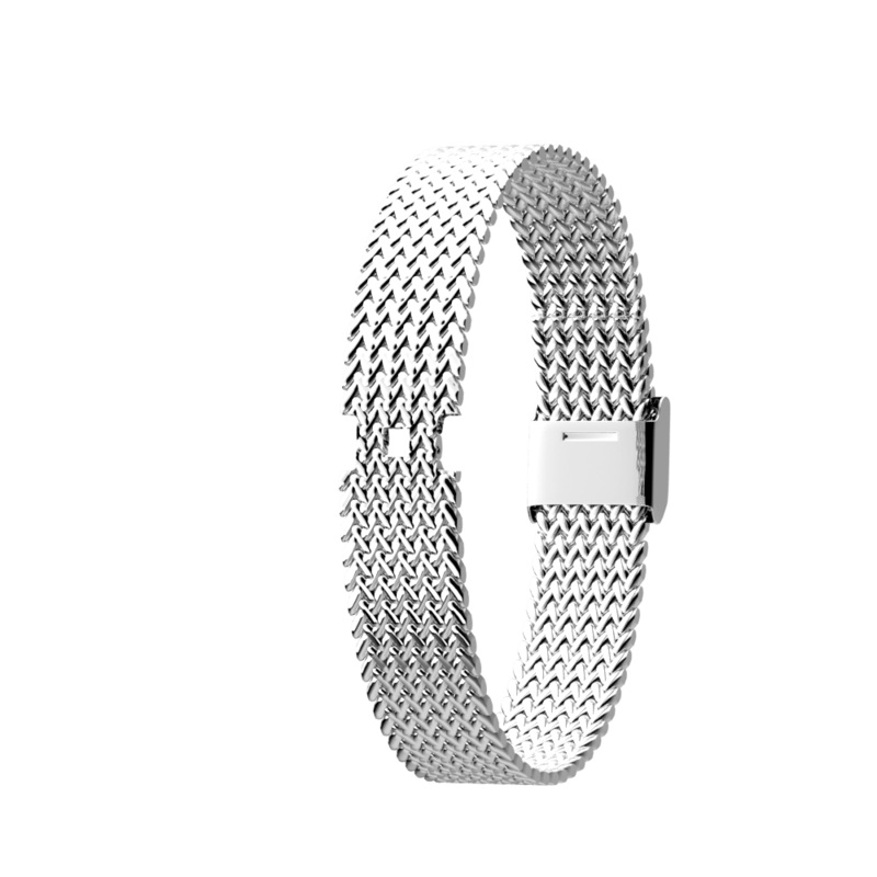 Watch strap Palmier mesh, Silver finish-lesgeorgettes