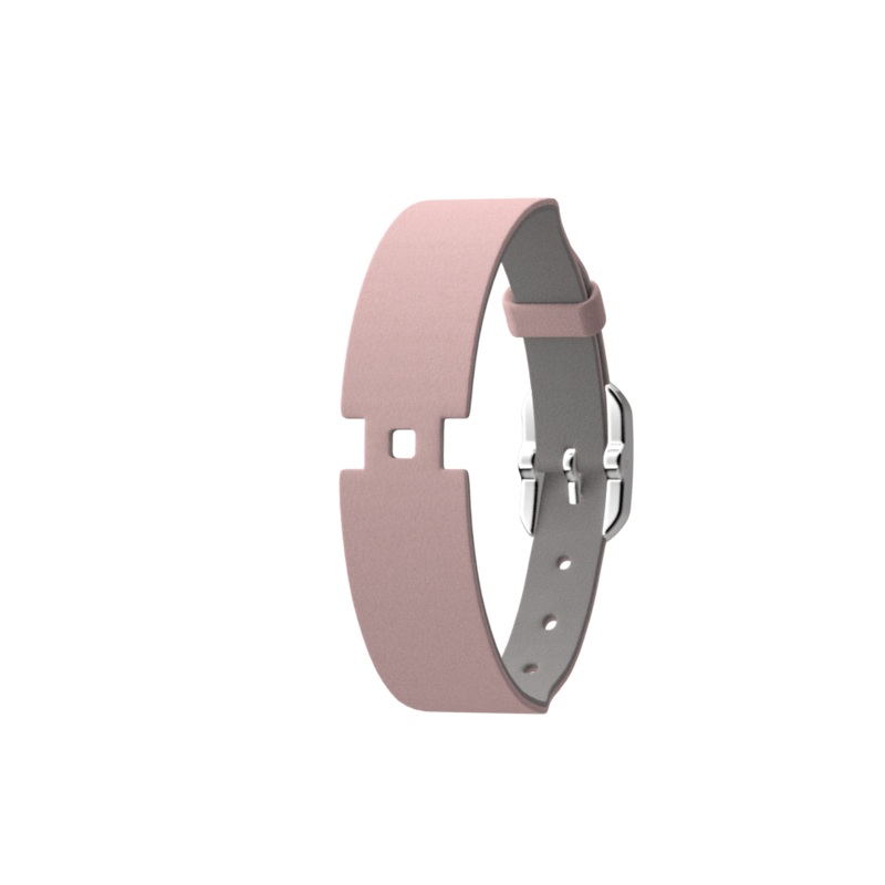 Light Pink / Light Grey Single Wrap Leather strap, Silver finish buckle-lesgeorgettes