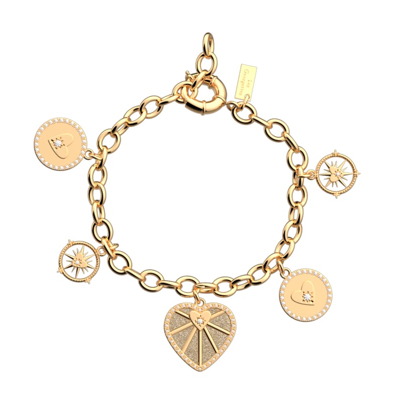 Cur Cleste Pampille bracelet, Gold Glitter / Cream reversible insert-lesgeorgettes