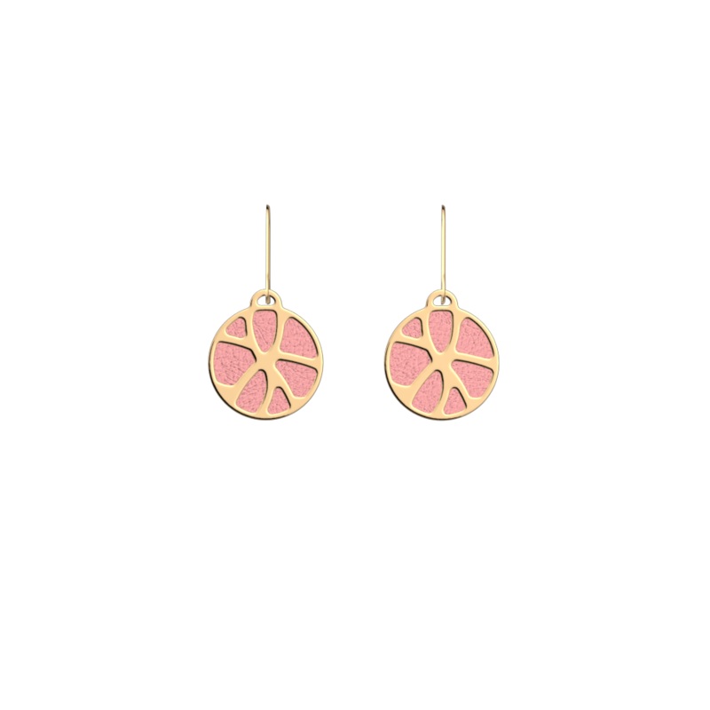 Nnuphar earrings, Metallic Pink / Jasmine reversible inserts-lesgeorgettes