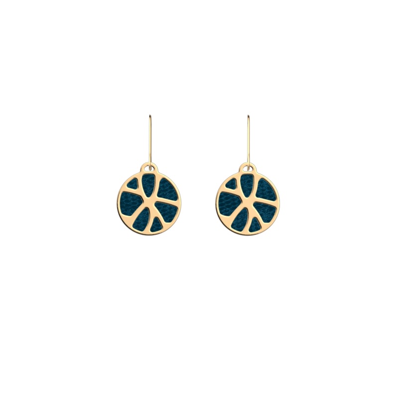 Nnuphar earrings, Bluish Scales / Georgettes Blue reversible inserts-lesgeorgettes