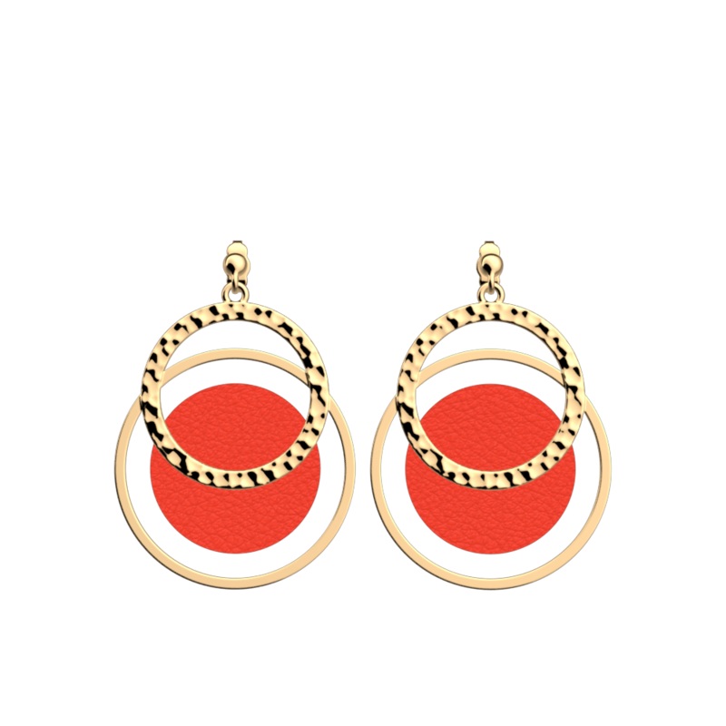 Pure Martele earrings, Glamour / Passion Red reversible inserts-lesgeorgettes