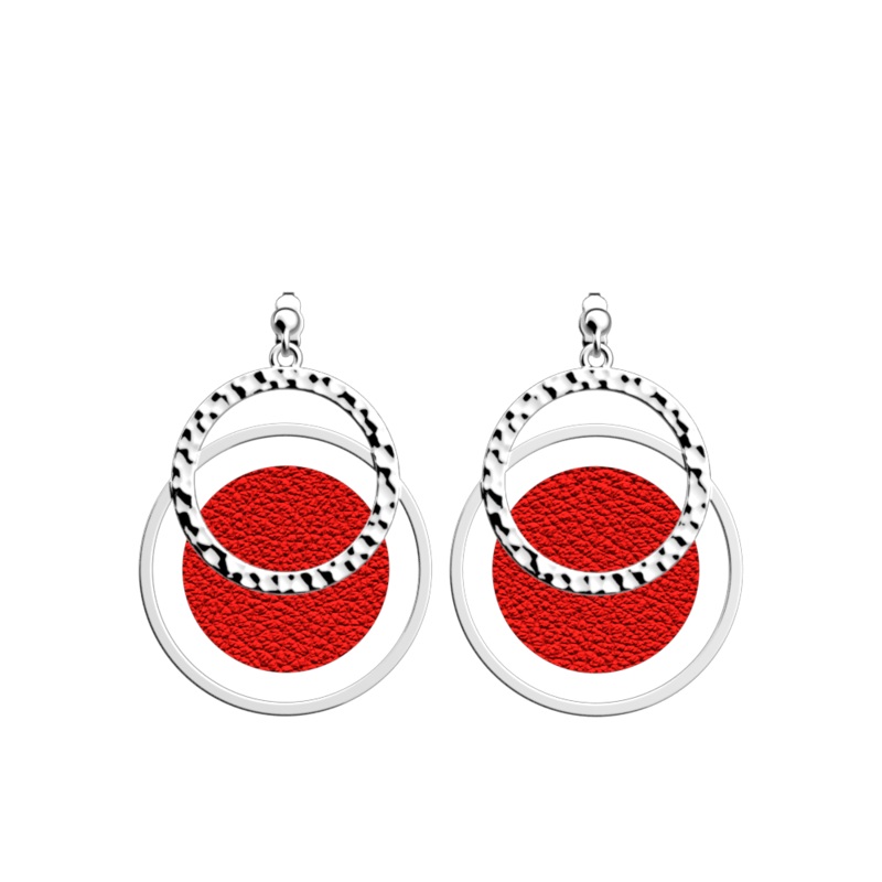 Pure Martele earrings, Passion Red / Glamour reversible inserts-lesgeorgettes