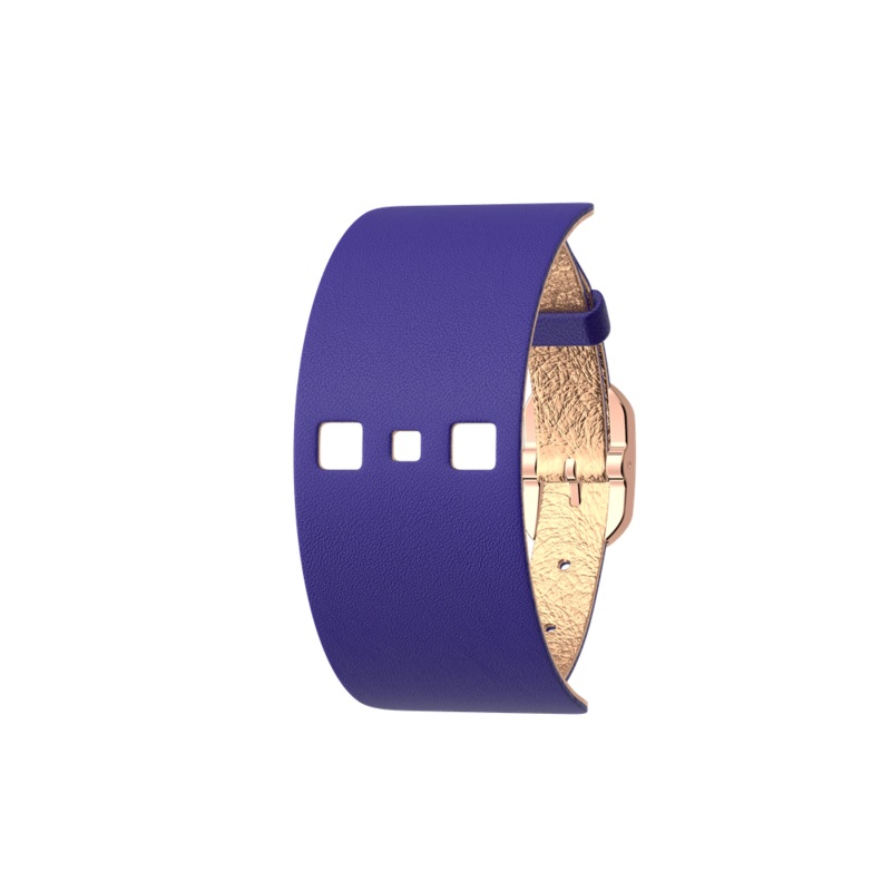 Royal Blue / Mermaid Pink Single Wrap Leather strap, Rose gold finish buckle-lesgeorgettes