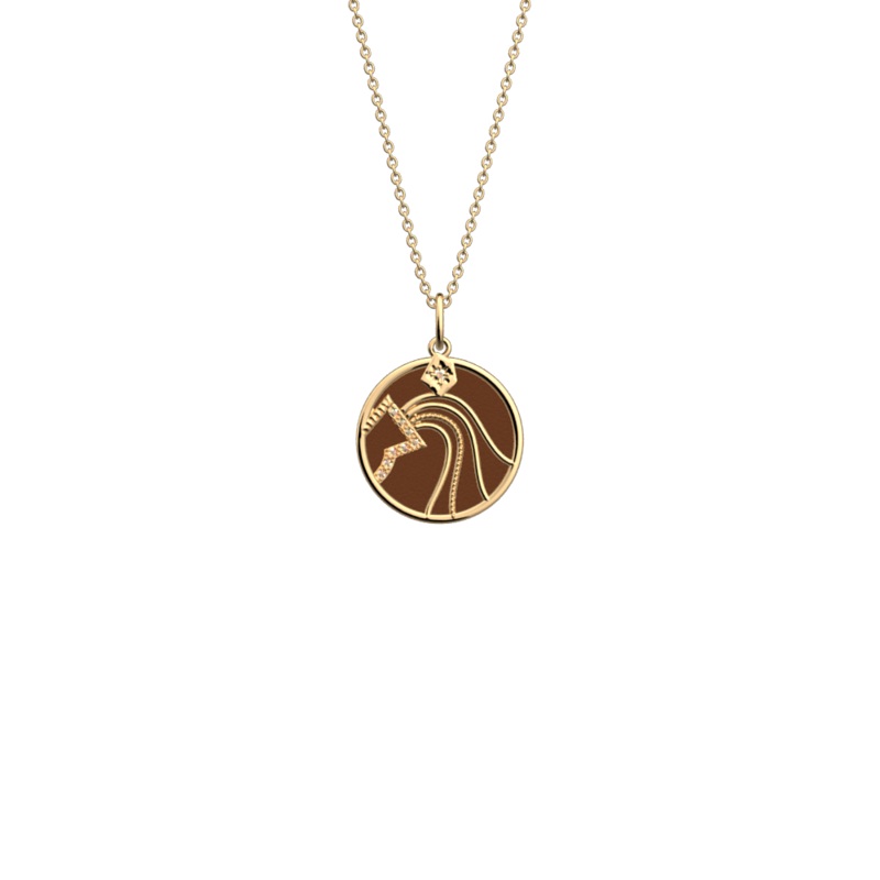 Aquarius necklace, Terracotta / Bronze reversible insert-lesgeorgettes