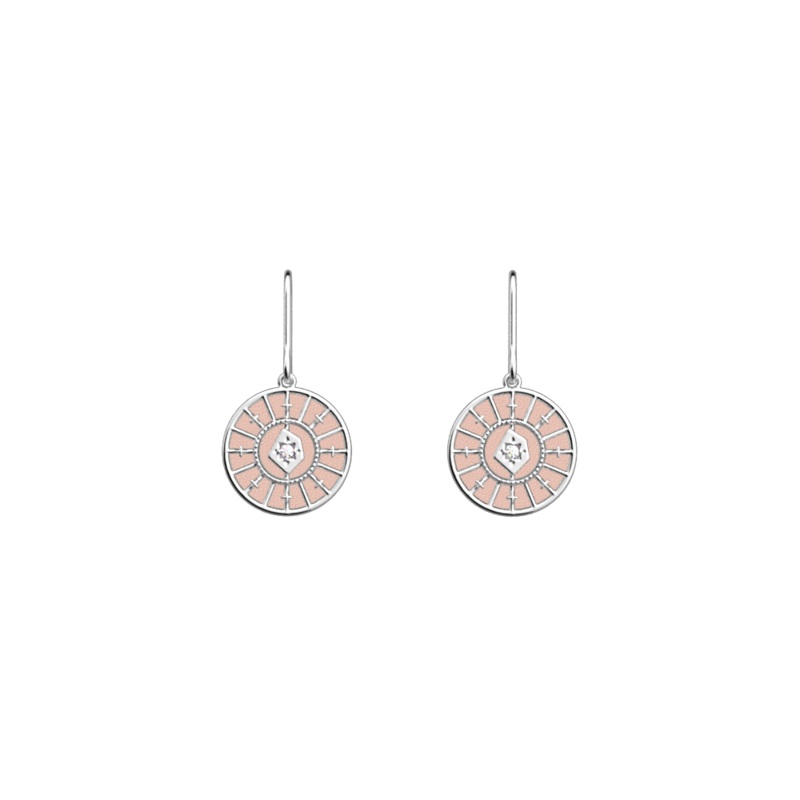 Astrale earrings, Jasmine / Metallic Pink reversible inserts-lesgeorgettes