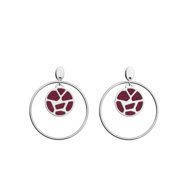 Girafe earrings, Pomegranate / Sugared Almond reversible inserts-lesgeorgettes