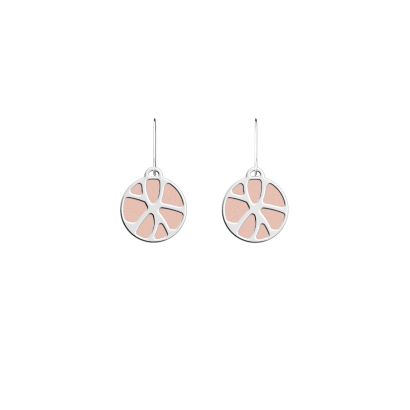 Nnuphar earrings, Jasmine / Metallic Pink reversible inserts-lesgeorgettes
