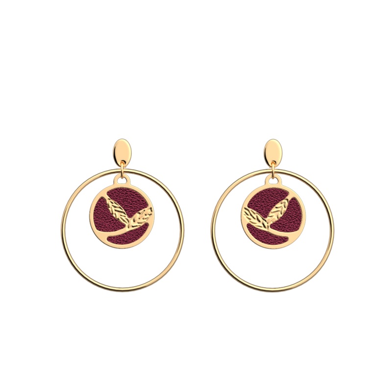 pis de Bl earrings, Pomegranate / Sugared Almond reversible inserts-lesgeorgettes