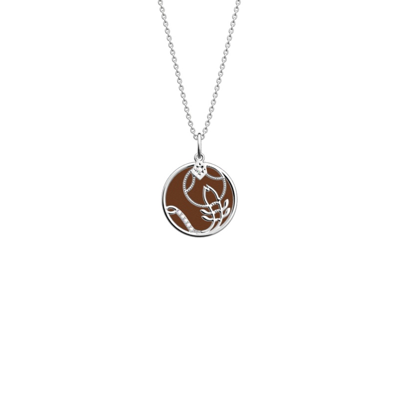 Scorpion necklace, Terracotta / Bronze reversible insert-lesgeorgettes