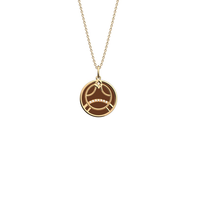 Cancer necklace, Terracotta / Bronze reversible insert-lesgeorgettes