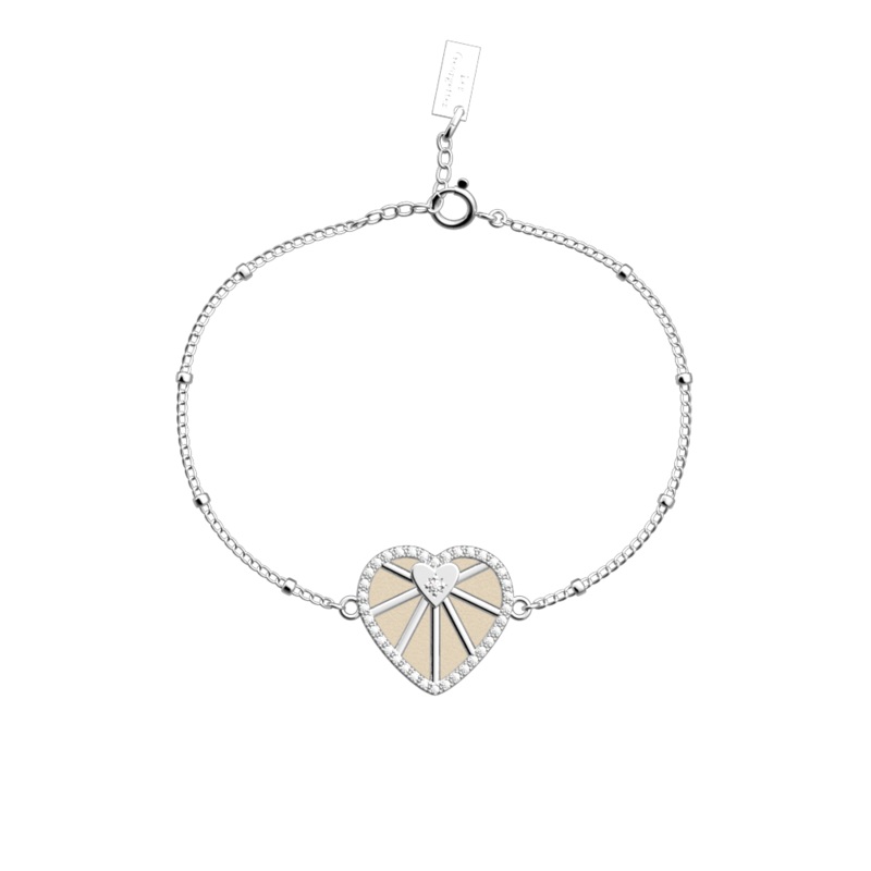 Cur Cleste bracelet, Cream / Gold Glitter reversible insert-lesgeorgettes