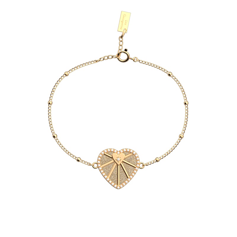 Cur Cleste bracelet, Gold Glitter / Cream reversible insert-lesgeorgettes