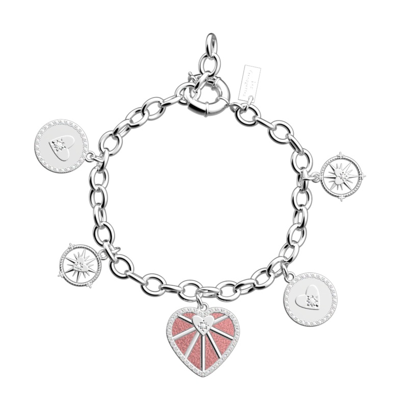 Cur Cleste Pampille bracelet, Metal Rose / Jasmin reversible insert-lesgeorgettes
