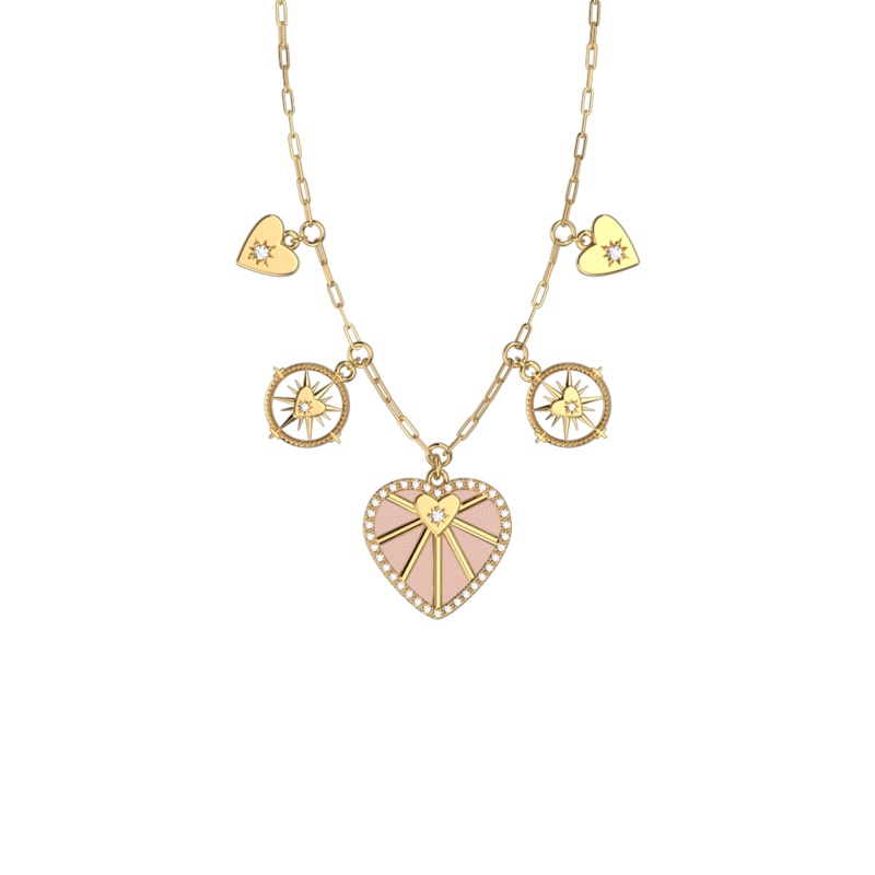 Cur necklace, Jasmine / Rose Metal reversible insert-lesgeorgettes