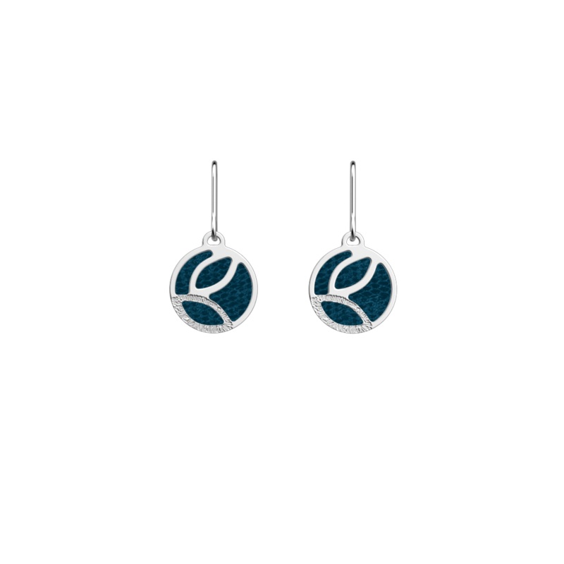 Jungle earrings, Bluish Scales / Georgettes Blue reversible inserts-lesgeorgettes